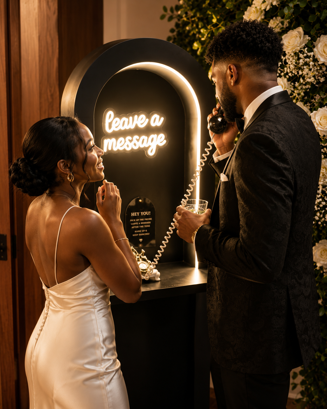Elegant luxury telephone booth at an event
